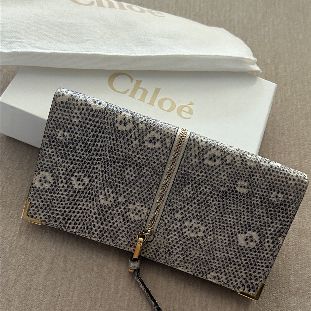 Chloe Gray and Black Wallet